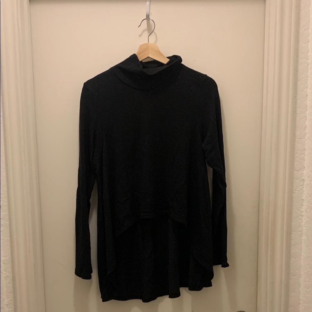 DYI Black Long Sleeve High-Low Top